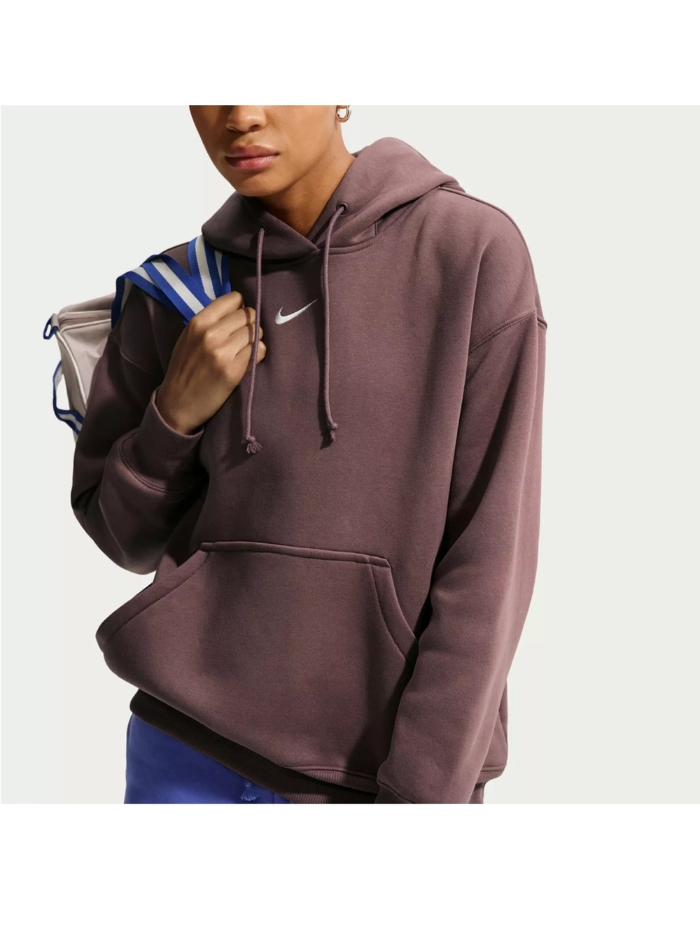 Nike Women's Dark Brown Hooded Pullover Sweatshirt - Picture 3 of 7
